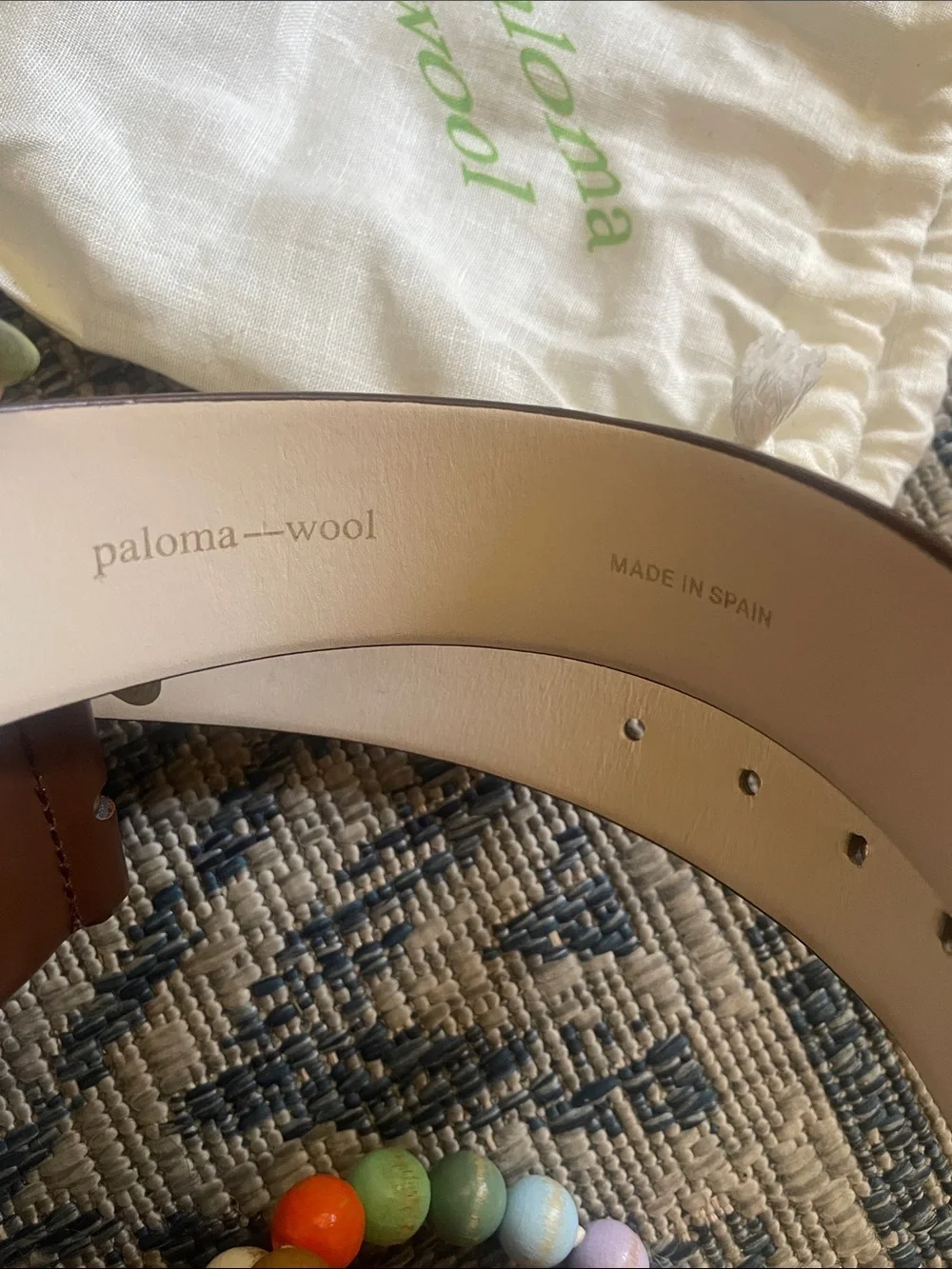 Paloma Wool Brown Prosseco Patent Belt
